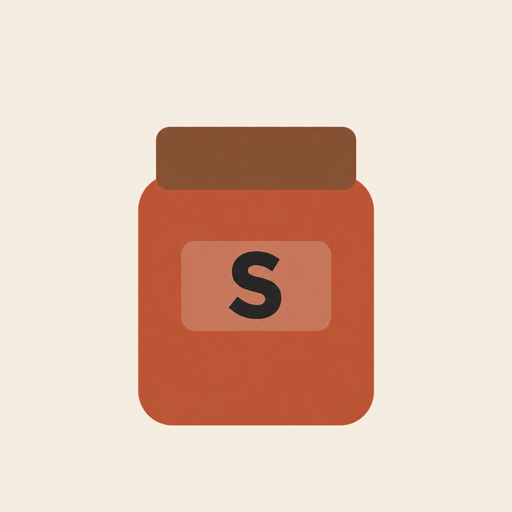 The Stovo app icon: a terracotta jar with an S on its label